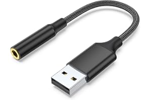 Olakin Adattatore Audio da USB a Jack da 3,5 MM [HiFi/4 Poli TRRS], Scheda Audio Stereo Esterna con Chip Integrato, Compatibile con Cuffie, PS4, PC, Laptop, Desktop