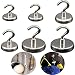 Produktbild Liuer 6 Stück Magnet Haken - Neodym Magnethaken Extra Stark bis 12Kg/ 22Kg/ 34Kg, Super Starker Neodym Magnetischer Haken Einsatzbereich Küche Schlafzimmer Garage Schließfächer Kühlschrankmagnet