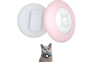 SIMPLETHINGS Airtag 2022 Lot de 2 Colliers de Protection étanches pour Chat Compatible avec Apple Airtag - pour Collier d'animaux de Compagnie de Moins de 1 cm (Rose&Blanc)