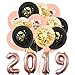 Produktbild Amosfun Abschlussfeier Ballons Latexballons Klasse von 2019 Abschlussfeier liefert rund Konfetti Ballons Heliumballons für Abschluss Dekorationen 19pcs
