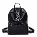 Produktbild WanJiaMen'Shop Damen Doppel Schulter Rucksack minimalistisch stilvolle Damen große Kapazität verdoppeln Umhängetasche Rucksack, schwarz