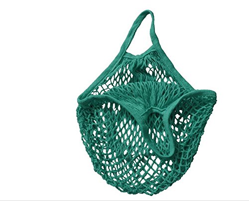 OKO Einkaufsnetz Einkaufstaschen Einkaufsnetz Netze Einkaufstaschen Tasche Kartoffelsack Einkaufkorb aus Bio-Baumwollschnur Grün Kurz