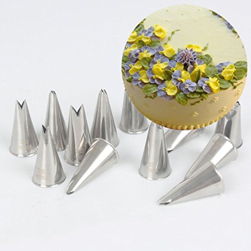 Satz 7pcs Russische Blatt Vereisung Rohrdüsen Kuchendekoration Düsen Tülle Spritzdüse Spritztülle Garniertülle Spitzen DIY Werkzeug - 3