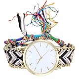 Damen Uhren, HUIHUI Geflochten Armbanduhren Wasserdicht Casual Analoge Quarz Uhr aus Edelstahl - Sternenhimmel Vintage Armbanduhr (One Size, E)