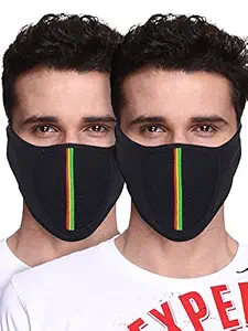 Big Tree Pro Bike Riding & Cycling Anti Pollution Dust Sun Protecion Half Face Cover Mask (Black)(Pack of 2)