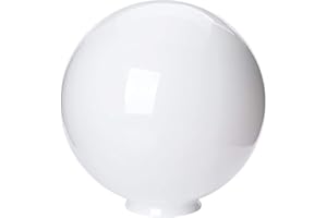 ORION LIGHTSTYLE Boule de verre avec trou de nombreuses tailles Verre de lampe avec bord de poignée Abat-jour en verre opale blanc brillant de rechange Abat-jour boule en verre bord du col (Ø 250 mm)