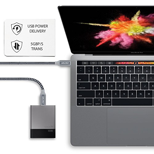 C  ble Type C  ADLOKO  lot de 2  C  ble USB-C vers USB-C 3 0 C  ble 2M  6 6ft  tress   Double Nylon pour Appareils USB de type C  y compris le nouveau MacBook  Samsung Note 8   S8  Samsung Note 8   S8