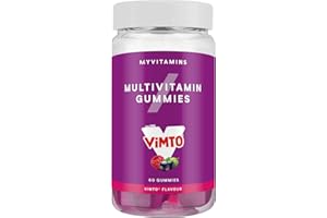 MyProtein Vimto Flavored Multivitamin Gummies - 60 Count, Daily Supplement, Essential Nutrients, Immune Support, and Energy Boost, Vitamin C, D, B6 and Natural Juice Concentration