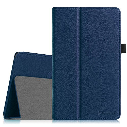 Fintie Asus ME181CX Folio Hülle Case - Slim Fit Schutzhülle Cover Tasche Etui für Asus ME181CX ProSieben Entertainment Pad 20,3 cm(8 Zoll) Tablet-PC (Asus MeMO Pad 8 ME181C), Marineblau