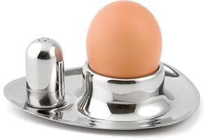 Weis 15112 Coquetier Set avec Salière Acier Inoxydable Argent 9 x 11 x 4 cm