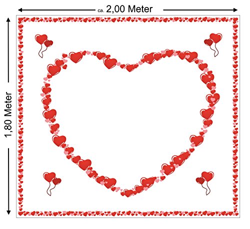 Hochzeitsherz zum Ausschneiden für das Brautpaar inkl. 2 Nagelscheren. Bedrucktes Bettlaken, das Hochzeitsspiel für Braut und Bräutigam. - 4