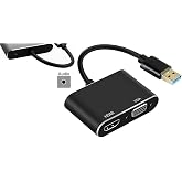 Lunatic 3349 Usb 3.0 To Hdmi Vga 3.5mm 1080P Monit&ouml;r Genişletici &Ccedil;evirici D&ouml;n&uuml;şt&uuml;r&uuml;c&uuml; Adapt&ouml;r Ekranı Genişletir Mevcut Monit&ouml;