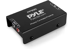 Pyle Phono Turntable Preamp - Mini Electronic Audio Stereo Phonograph Preamplifier med RCA-ingång, RCA-utgång och lågt brus drift drivs av 12 Volt DC-adapter - PP999
