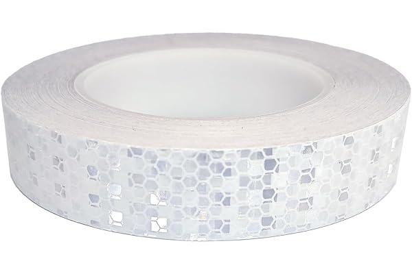 CeoxThao Reflekterande tejp vit 20 m x 2,5 cm, vattentätt självhäftande reflektorband för fordon, släpvagnar, båtar, synligt