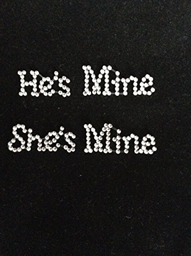 E-muse Strass Schuhsticker Hochzeitsschuh-Aufkleber - Shes Mine und Hes Mine- Sie Gehört Mir, und er Gehört Mir, Weiß, 1 Stück