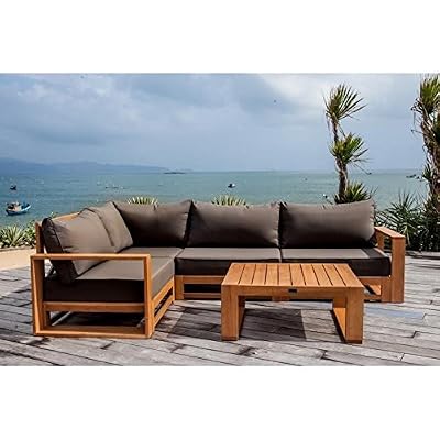 Finlandek salon de jardin avec angle modulable en eucalyptus - levätä