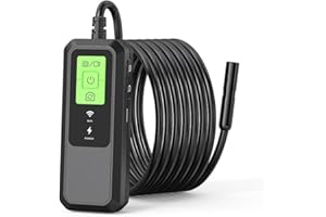 BESTYKS Doppia fotocamera endoscopio senza fili, 1080P HD, WiFi, telecamera di ispezione con 8 + 1 luci LED regolabili, filo duro semirigido IP67, impermeabile, endoscopio per iPhone Android (1 m)