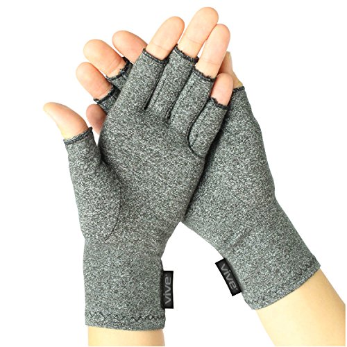 Artritis guantes por vive - Guantes de compresión para artritis y artrosis - Mano Guantes para artritis (alivio de dolor en las articulaciones síntoma - Hombres y Mujeres - Abrir El Dedo, Large, 2