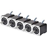 STEPPERONLINE 5 Stücke Nema 17 Schrittmotor Bipolar 59Ncm (84oz.in) 2A 4 Drähte w/ 1m Kabel & Verbinder für 3D DRUCKER/DIY CN