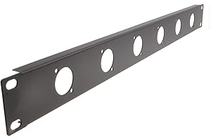 KENABLE XLR/PA Microphone 6 Hole D Type Networking/Flight Valise Panneau Montage Plaque [1U - 6 Hole]