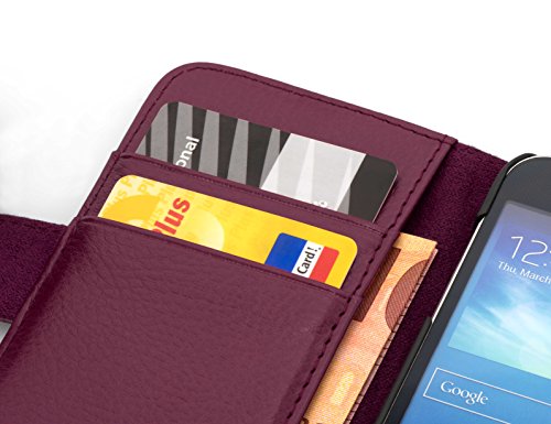 Cadorabo - Funda LG Optimus P710 L7II Book Style de Cuero Sint  tico en Dise  o Libro - Etui Case Cover Carcasa Caja Protecci  n con Tarjetero en BURDEOS-VIOLETA