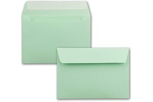 ‎FARBENFROH BY GUSTAV NEUSER 25x Briefumschläge Mint-Grün DIN C6 Format 11,4 x 16,2 cm - Haftklebung - Kuverts ohne Fenster - Weihnachten, Grußkarten & Einladungen - Für A6 & A4 Papier