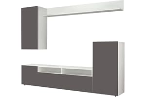 milani home - parete attrezzata porta tv soggiorno moderna di design 207x34x170 h