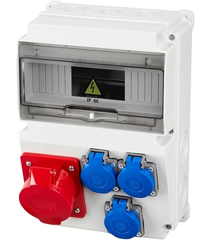 WSPIHO Bouwstroomverdeler met stroommeter 3 fasen, 40 A 230 V