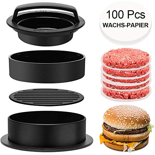 RunLimL 3 in 1 Burgerpresse Set – Burger Patty Presse für perfekte Burger, Patties oder Frikadellen
