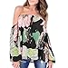 Produktbild MOIKA Damen Sonnenschutz Tops, New Frauen Weg von der Schulter-Chiffon- Dünne Lose Druck-Bluse Sonnenschutz Tops Shirt (L, Multicolor)