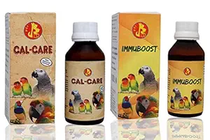 Pet Care International (PCI) Cal-Care & Immuboost to Provide Essential Calcium & Vitamins for Healthy Bird Healthcare (Combo) (100ml)