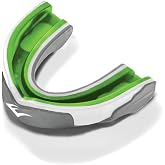 Everlast Evergel Single Mouthguard, Green/Grey | Kaynatın ve ısırın, solunum kanalı, 3 katmanlı, saklama kutusu, d&ouml;v&uuml;ş sporla