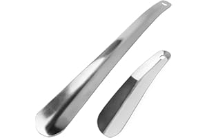 luoshaPUCY 2 Pieces Calzascarpe Universali, Calzante per Scarpe con Foro Facile da Appendere, Acciaio Inossidabile Shoe Horn, Adatte per Tutte Le Scarpe(30cm&16cm)