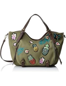 Desigual Damen Bols_rotterdam Pinday Schultertasche, Grün (Kaki), 30x15x31 cm