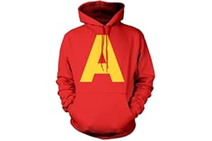 HotScamp Chipmunk Costume Outfit Hooded Sweatshirt - Yellow Letter A Red Hoodie Group Matching Top Halloween Top Fancy Dress Party Cosplay Hoody