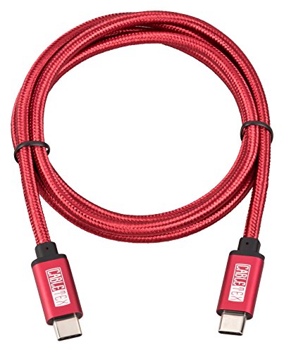 USB C Kabel auf USB 3.0 Typ C 1M Ladekabel Nylon Textilkabel Datenkabel für USB 3.1 Computer und Smartphones wie Nexus 5X, 6P, OnePlus 2, OP 3, HTC 10, MacBook Pro und viele mehr – ROT - 3