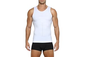 Casey Kevin Compression Shirts for Men Slimming Shirt Body Shaper Gynecomastia Base Layer Undershirts
