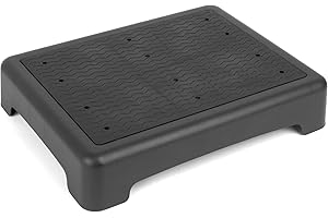 ‎STRONGTEK StrongTek Half Step Hocker für Erwachsene und ältere Menschen, Kunststoff Mobility Step, Ergonomischer Büro Fußhocker, 3" Höhe, rutschfest, kompakt und leicht, 350 lbs Kapazität
