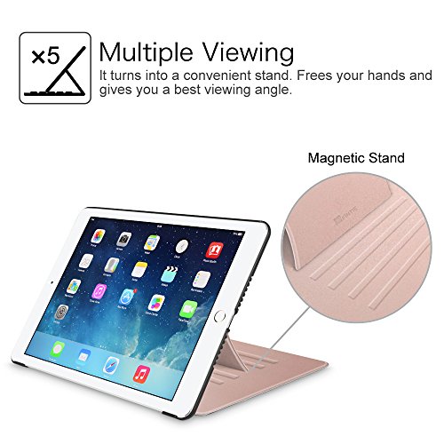 Fintie iPad Air Hülle – [Multi-Sichtwinkel] Ultra Schlank Magnetische Kickstand Schutzhülle Abdeckung mit Auto Schlaf / Wach Funktion für Apple iPad Air, Roségold - 6