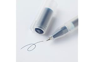 MUJI 無印良品 MUJI zestaw długopisów żelowych, typ nasadki (zestaw 3 szt.) (granatowy, 0,5 mm)