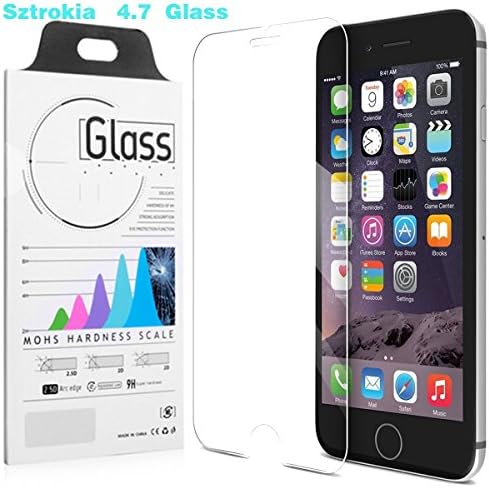 iPhone 6s Screen Protector, Sztrokia Premium High Definition Tempered Glass for 4.7 inch iPhone 6 6s, 9H Hardness+2.5D Curved Edge+Bubble Free,Retail Package