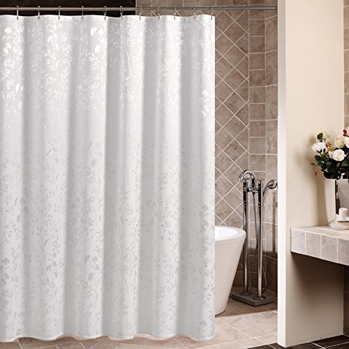 ShowPower Les feuilles Motif Rideau de Douche en Tissu Imperméable en polyester pour salle de bain 180x200cm avec 12 Anneaux de Rideaux
