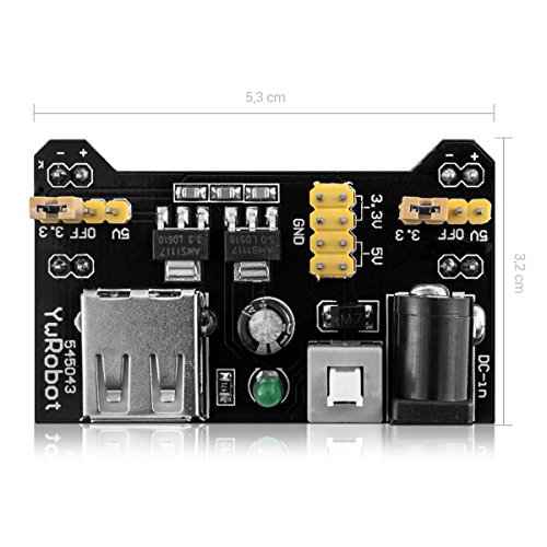 kwmobile MB102 Power Supply Module 3.3 V / 5 V – Breadboard Steckbrett Strom Modul - 2