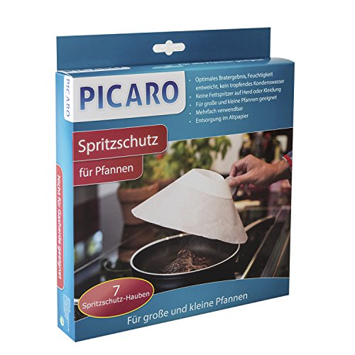 Picaro 19-7951000 Einweg-Spritzschutz für Pfannen, Universalgröße, Papier, weiß, 25 x 22 x 3,5 cm, 7 Stück