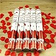 C R Tradelink Big Size 40cm Rose Petal Party Poppers Confetti for Anniversary, Party, Birthday,Wedding Anniversary Air Sparkle/Sparkle Shooter (Pack of 5)
