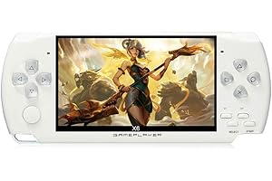 CZT Handheld Game Console 4.3 inch 8GB Built in 2000 Games for Multiple Simulators X6 Retro Video Game Console Mp3/4/Ebook TV Out Mini Hand Portable Game Player Device Holiday (White)