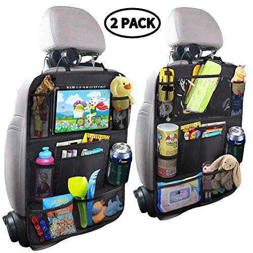 emater Organizador de Asiento de Coche para Coche, 8 Bolsillos, para Almacenamiento de tabletas, para organizar Juguetes, iPad, Botellas, Aperitivos, Libros, Accesorios de Viaje (2 Paquetes)