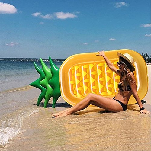 ThinkMax 6 x 3 Feet PVC Giant Inflatable Pineapple, Outdoor Swimming Pool Float Rafts,Inflatable Summer Party Floatie Lounge Toy For Children and Adults