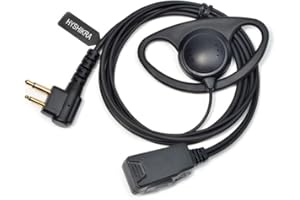 HYSHIKRA Écouteur Compatible pour Motorola DP1400 CP040 GP300 GP88 Radio Talkie-walkie Oreillette avec Micro et PTT pour Garde du Corps de sécurité (Forme D, 1)