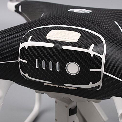 kingwon Karbonfaser Aufkleber wasserabweisend PVC Aufkleber Wrap Shell Skin für Quadcopter DJI Phantom 4 Pro/4 Pro + und Fernbedienung Controller - 4